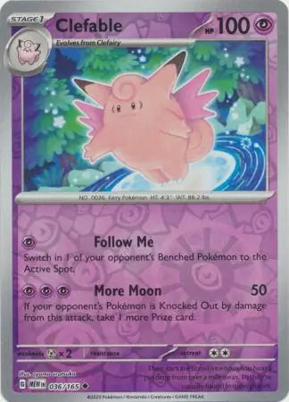 151 Set Clefable #36/165 reverse holo
